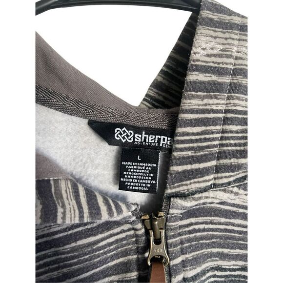 Sherpa Adventure Gear Womens Gray Striped Sustainable Zip Up Hoodie Size Large - Picture 3 of 8